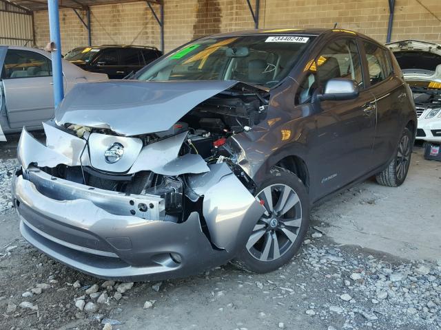 1N4AZ0CP5EC340646 - 2014 NISSAN LEAF S GRAY photo 2