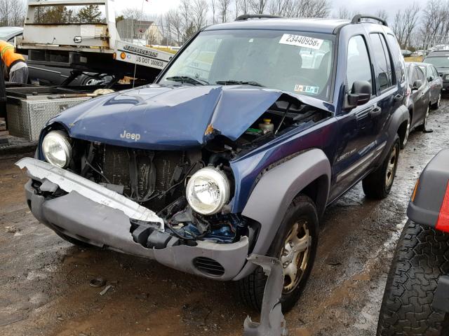 1J4GL48K13W528709 - 2003 JEEP LIBERTY SP BLUE photo 2