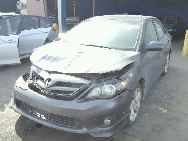 5YFBU4EE6DP115948 - 2013 TOYOTA COROLLA BA GRAY photo 2