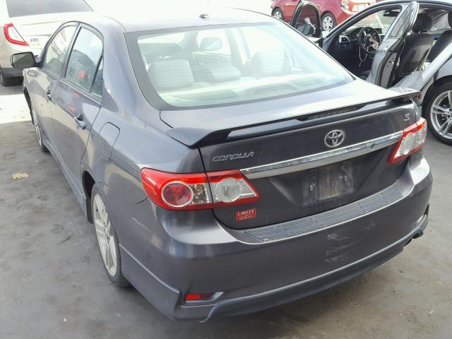 5YFBU4EE6DP115948 - 2013 TOYOTA COROLLA BA GRAY photo 3