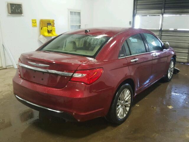 1C3BC2FBXBN571090 - 2011 CHRYSLER 200 LIMITE RED photo 4