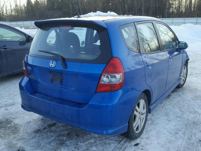 JHMGD37608S033724 - 2008 HONDA FIT SPORT BLUE photo 4