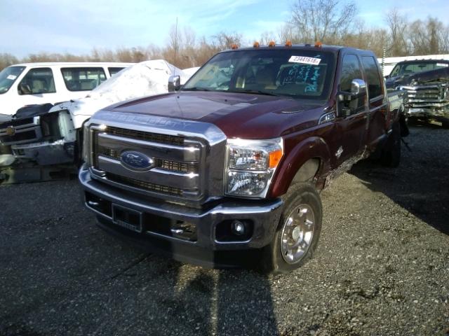 1FT8W3BT0FEC12211 - 2015 FORD F350 SUPER MAROON photo 2