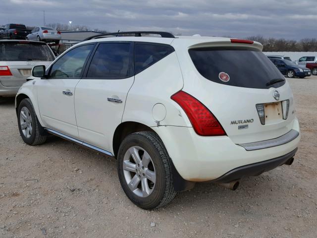 JN8AZ08W67W628515 - 2007 NISSAN MURANO SL WHITE photo 3