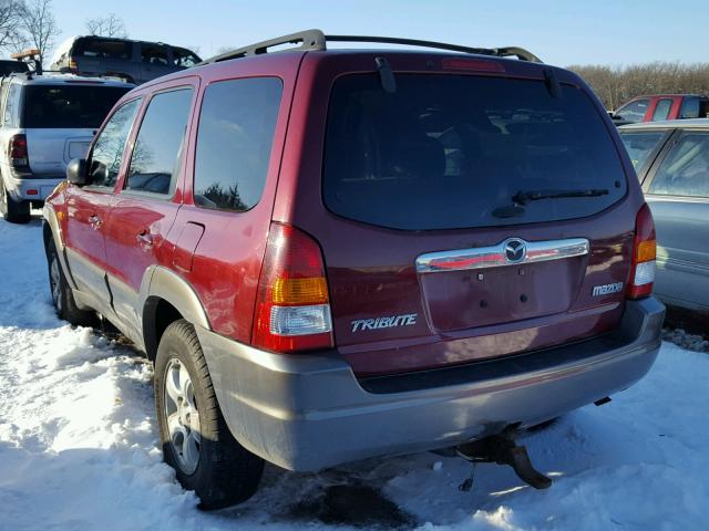 4F2YZ04123KM44839 - 2003 MAZDA TRIBUTE LX MAROON photo 3