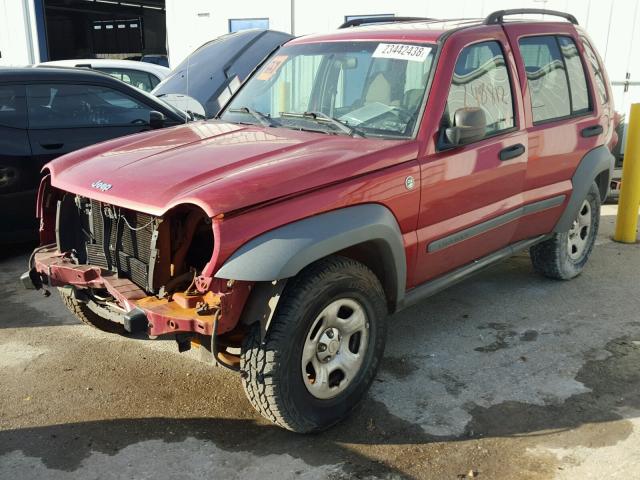 1J8GL48K46W123852 - 2006 JEEP LIBERTY SP RED photo 2