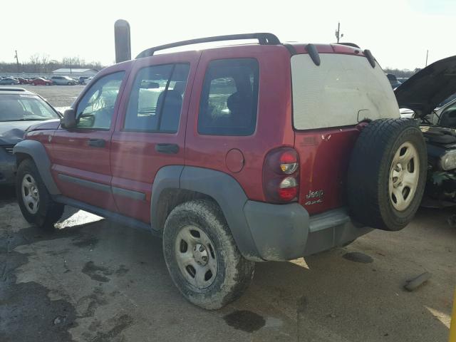 1J8GL48K46W123852 - 2006 JEEP LIBERTY SP RED photo 3