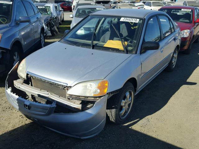 1HGES16532L063427 - 2002 HONDA CIVIC LX SILVER photo 2