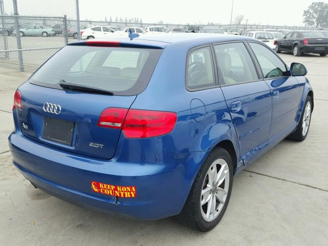 WAUHF98P69A089942 - 2009 AUDI A3 2.0T BLUE photo 4