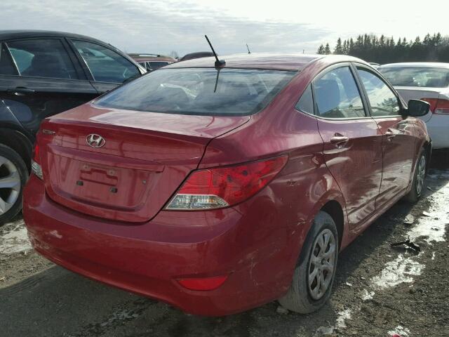 KMHCT4AE1CU182922 - 2012 HYUNDAI ACCENT GLS RED photo 4