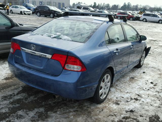 2HGFA16509H538613 - 2009 HONDA CIVIC LX BLUE photo 4