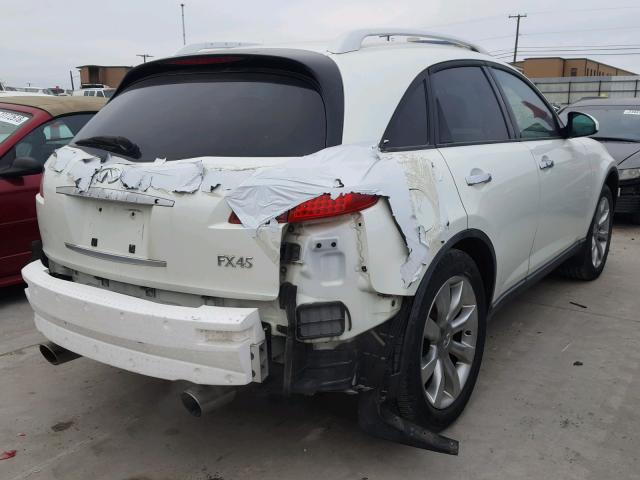 JNRBS08W64X401819 - 2004 INFINITI FX45 WHITE photo 4