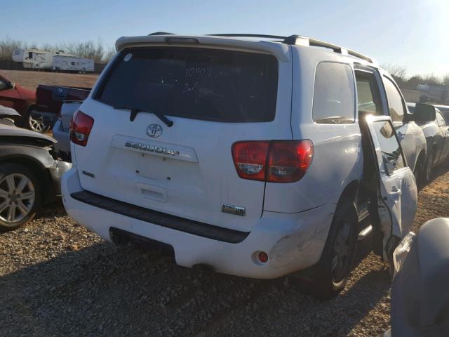 5TDZY64A68S009865 - 2008 TOYOTA SEQUOIA SR WHITE photo 4