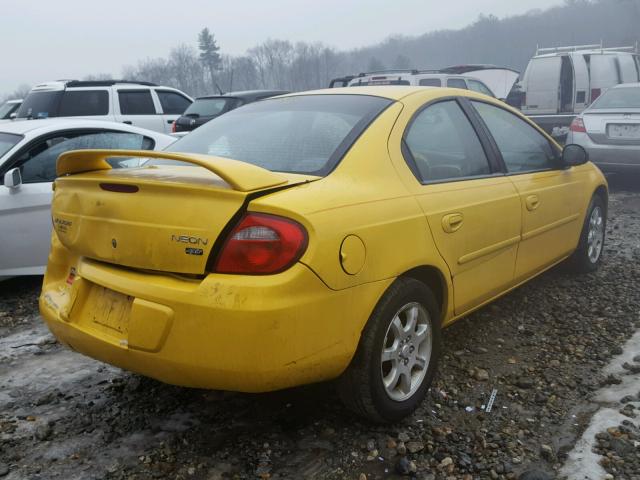 1B3ES56C23D104843 - 2003 DODGE NEON SXT YELLOW photo 4