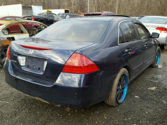 1HGCM56727A088929 - 2007 HONDA ACCORD EX BLUE photo 4