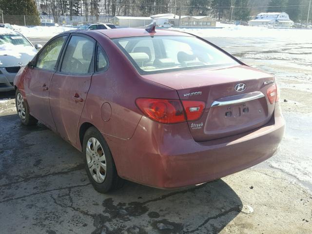 KMHDU4AD3AU182250 - 2010 HYUNDAI ELANTRA BL BURGUNDY photo 3