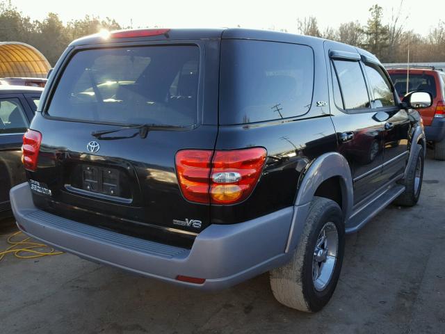 5TDZT34A82S119109 - 2002 TOYOTA SEQUOIA SR BLACK photo 4