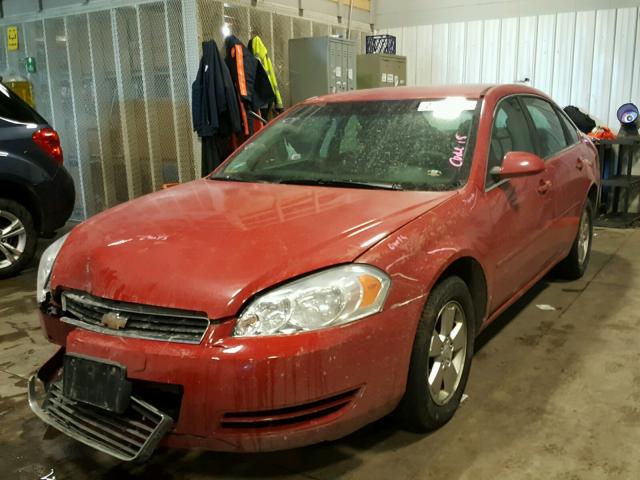 2G1WT55NX81307154 - 2008 CHEVROLET IMPALA LT RED photo 2