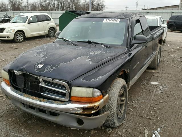 1B7GL22N71S259231 - 2001 DODGE DAKOTA BLACK photo 2