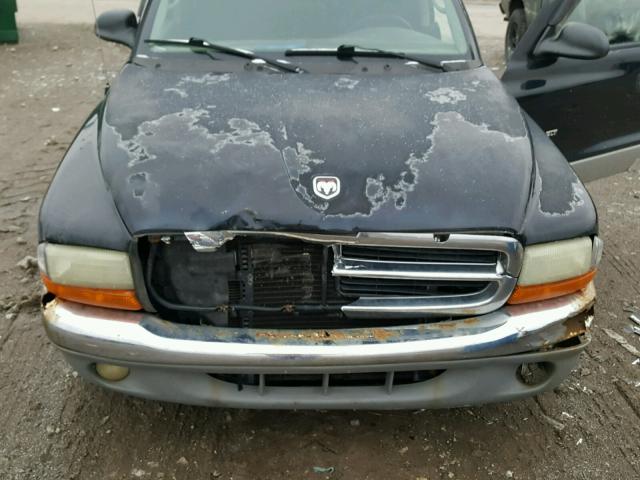 1B7GL22N71S259231 - 2001 DODGE DAKOTA BLACK photo 7