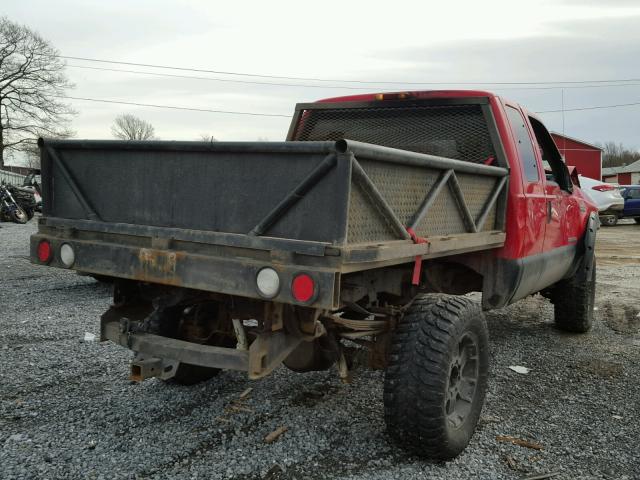 1FTNX21P54EB15839 - 2004 FORD F250 SUPER RED photo 4