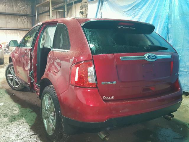 2FMDK4KC2CBA30173 - 2012 FORD EDGE LIMIT RED photo 3