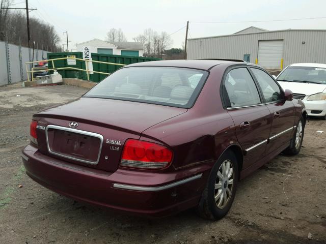 KMHWF35H03A756852 - 2003 HYUNDAI SONATA GLS MAROON photo 4