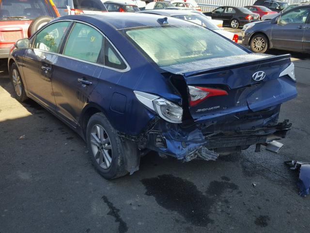 5NPE24AF7GH268793 - 2016 HYUNDAI SONATA SE BLUE photo 3