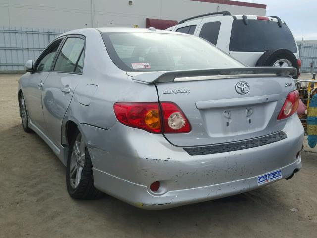 1NXBE40EX9Z102016 - 2009 TOYOTA COROLLA XR 银色 照片 3