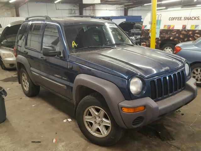 1J4GL48K73W587263 - 2003 JEEP LIBERTY SP BLUE photo 1