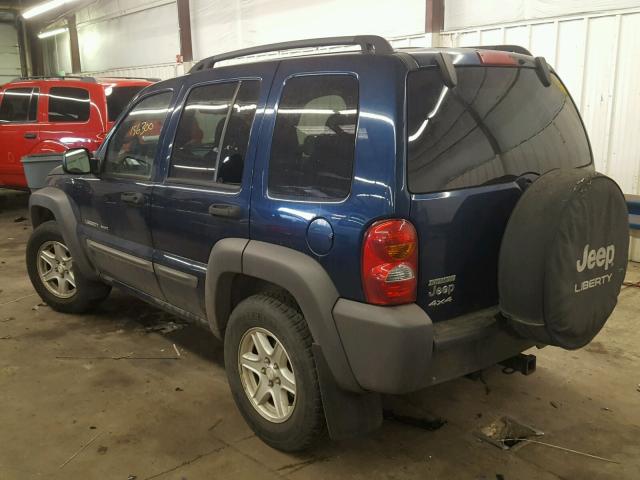 1J4GL48K73W587263 - 2003 JEEP LIBERTY SP BLUE photo 3