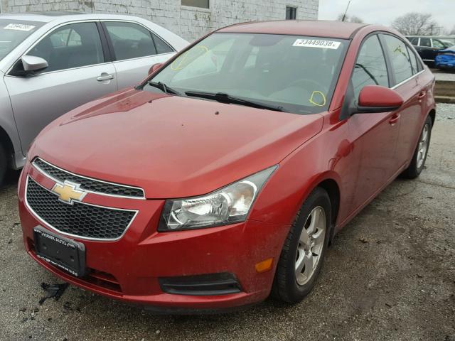 1G1PC5SB6D7315974 - 2013 CHEVROLET CRUZE LT RED photo 2