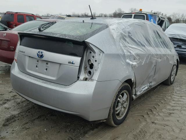 JTDKN3DU8B1456009 - 2011 TOYOTA PRIUS SILVER photo 4