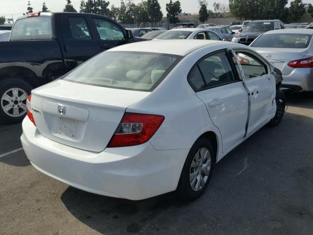 19XFB2F52CE381154 - 2012 HONDA CIVIC LX WHITE photo 4