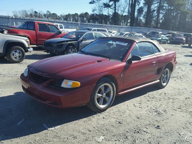 1FALP4441SF133997 - 1995 FORD MUSTANG BURGUNDY photo 2