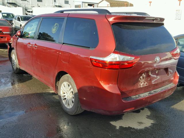 5TDYZ3DC1HS861856 - 2017 TOYOTA SIENNA XLE RED photo 3