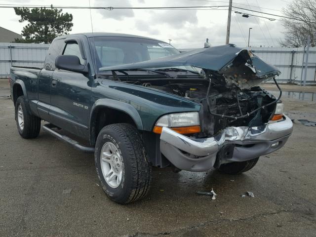 1B7GG22N71S246242 - 2001 DODGE DAKOTA GREEN photo 1