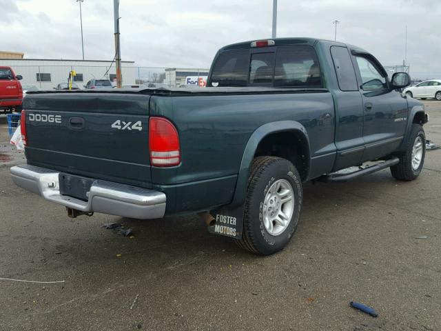 1B7GG22N71S246242 - 2001 DODGE DAKOTA GREEN photo 4