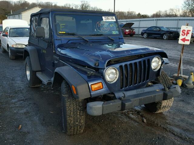 1J4FA49S12P748683 - 2002 JEEP WRANGLER / BLUE photo 1