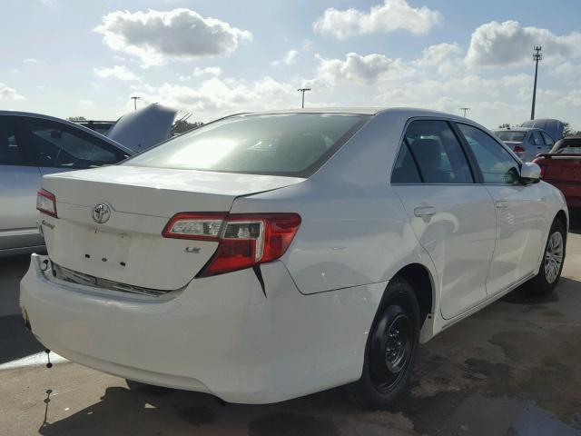 4T4BF1FK6CR271438 - 2012 TOYOTA CAMRY BASE WHITE photo 4