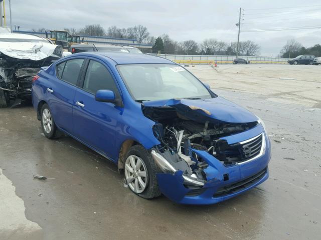 3N1CN7AP0EL850307 - 2014 NISSAN VERSA S BLUE photo 1