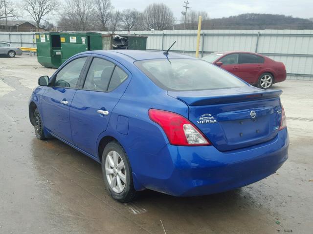 3N1CN7AP0EL850307 - 2014 NISSAN VERSA S BLUE photo 3