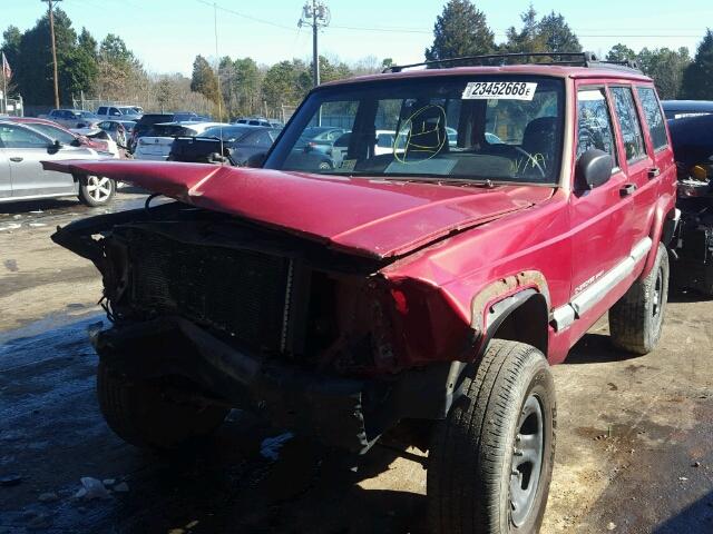 1J4FF68S8XL645449 - 1999 JEEP CHEROKEE S RED photo 2