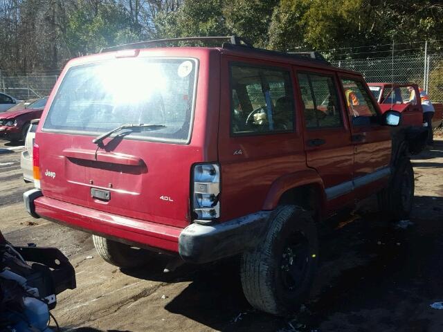 1J4FF68S8XL645449 - 1999 JEEP CHEROKEE S RED photo 4