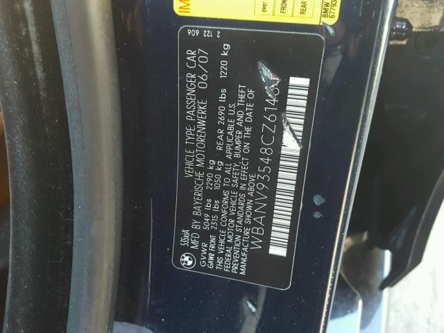 WBANV93548CZ61484 - 2008 BMW 535 XI BLUE photo 10