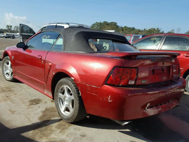 1FAFP44684F178453 - 2004 FORD MUSTANG RED photo 3