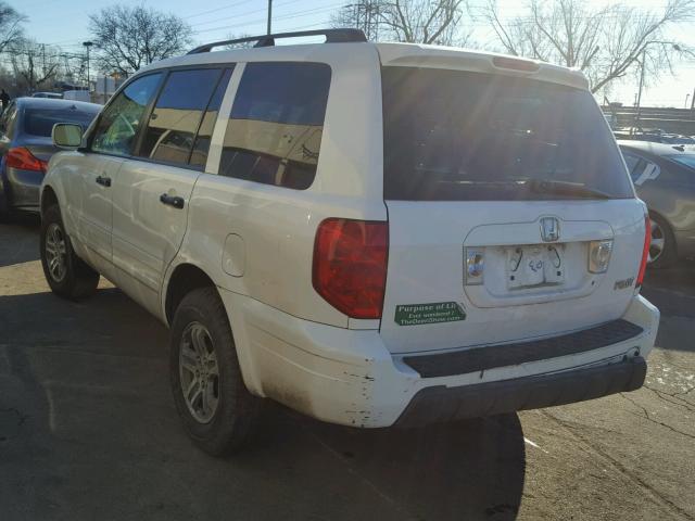 2HKYF18445H526866 - 2005 HONDA PILOT EX WHITE photo 3