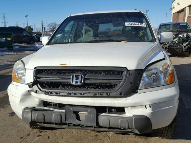 2HKYF18445H526866 - 2005 HONDA PILOT EX WHITE photo 9