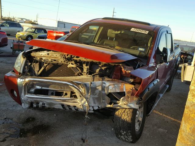 1N6AA07B04N551155 - 2004 NISSAN TITAN XE RED photo 2