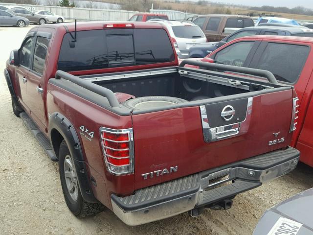 1N6AA07B04N551155 - 2004 NISSAN TITAN XE RED photo 3